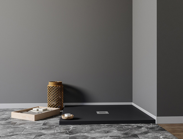 душевой поддон aquanet pleasure 00258889 из искусственного камня, 100×100 см,черный