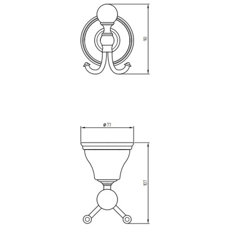 двойной крючок migliore provance 17628 цвет бронза