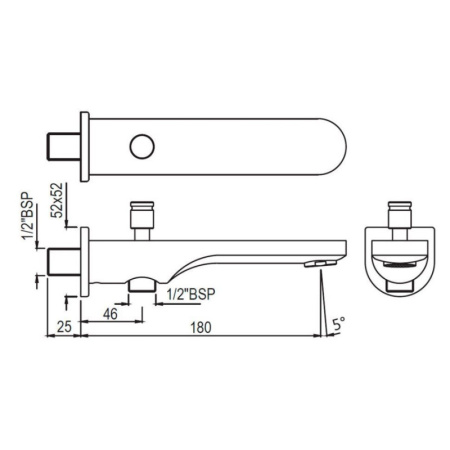 излив для ванны 180 мм jaquar ornamix prime spj-chr-10463pm