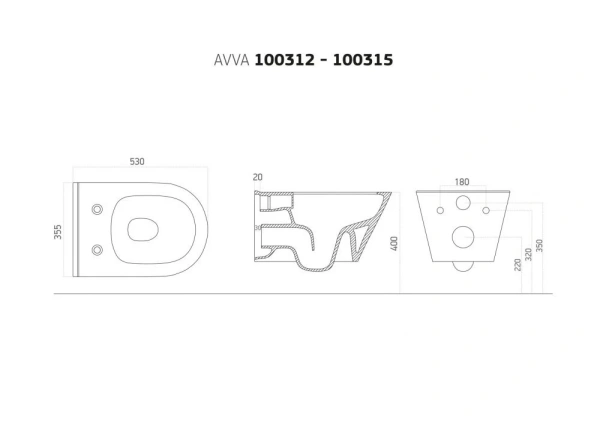 унитаз boheme avva 972-w подвесной белый глянец без сиденья