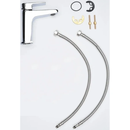 смеситель для раковины aquame prato aqmp6120 без донного клапана, хром