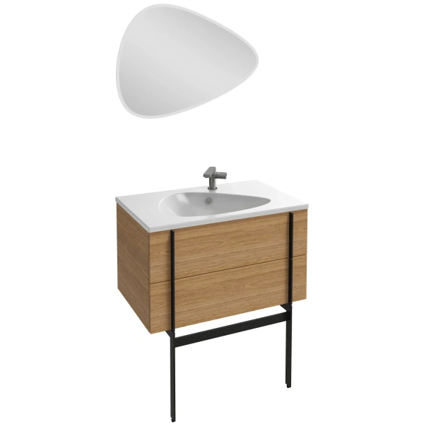 тумба под раковину jacob delafon nouvelle vague 80 eb3030-e16 подвесная светлый орех 250086