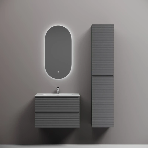 тумба под раковину sancos folk fl70gs 69 см, подвесная, темно-серый матовый тумба под раковину sancos folk fl70gs 69 см, подвесная, темно-серый матовый