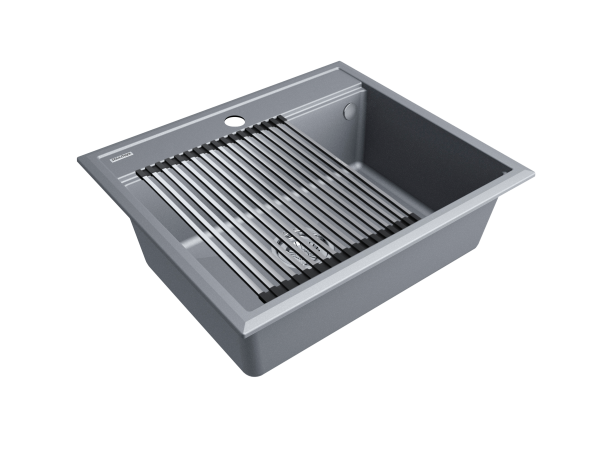 мойка stepia 60, it-granit + ролл-мат step брашированная нерж. сталь, pm115951-grm+r375-bs