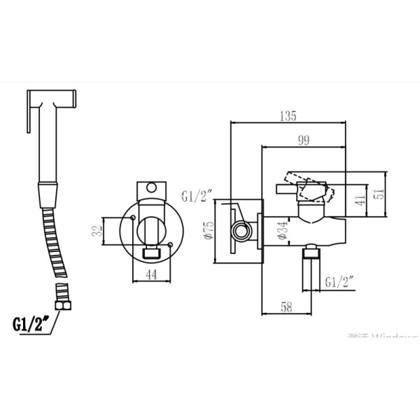 смеситель с гигиеническим душем savol s-fxq002h