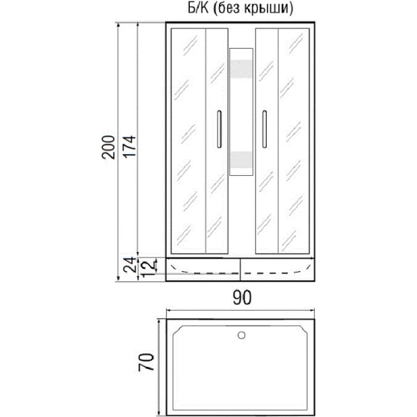 душевая кабина river quadro 90x70x26 мт б/к 10000002984 профиль матовый хром задняя стенка белая