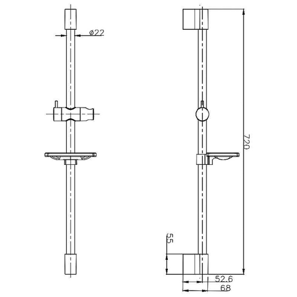 душевая штанга aquame aqm8203cr хром