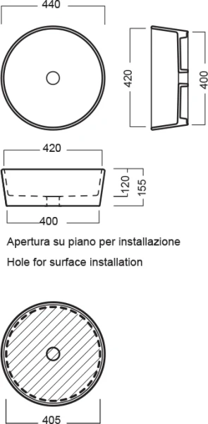 раковина hatria happy hour yxsp01 44 см