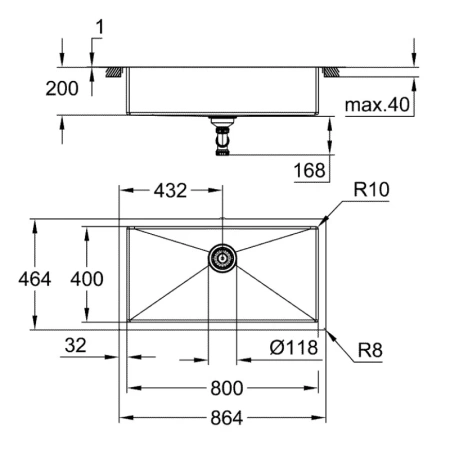 кухонная мойка grohe k700 нержавеющая сталь 31580sd1 кухонная мойка grohe k700 нержавеющая сталь 31580sd1