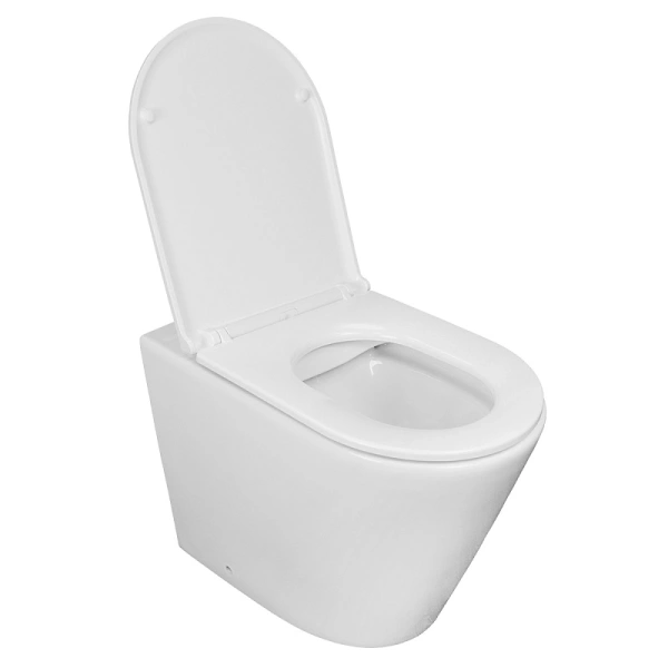 унитаз azario teramo az-1003dnr приставной, горизонтальный слив, с сиденьем микролифт, 58х36х43 безободковый, белый