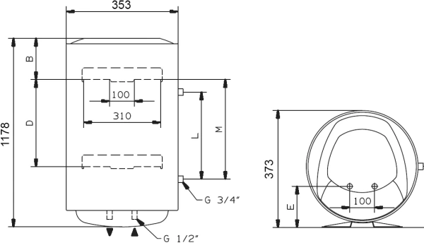 водонагреватель ariston blu1 eco abs power slim 80 v