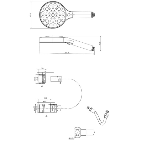 ручной душ vincea inspire vshn-3i2hmb черный матовый