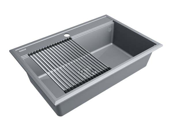 мойка stepia 80, it-granit + ролл-мат step брашированная нерж. сталь, pm117551-grm+r375-bs