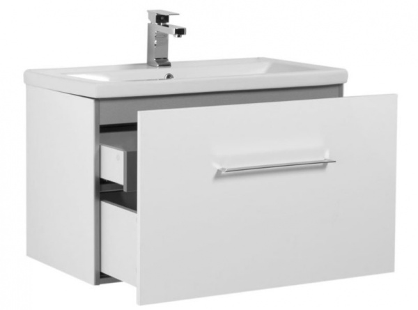 тумба с раковиной aquanet порто 80 212577 подвесная белая