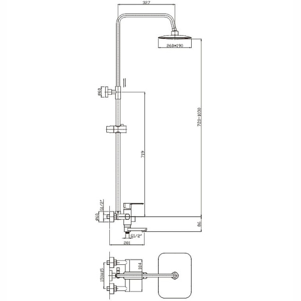 душевая система haiba hb2402 цвет хром