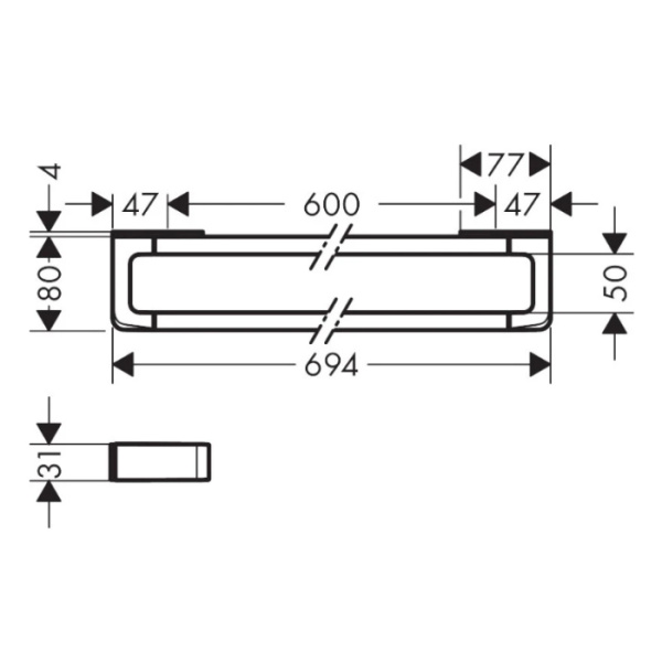 Полотенцедержатель 60 см Axor Universal 42832990