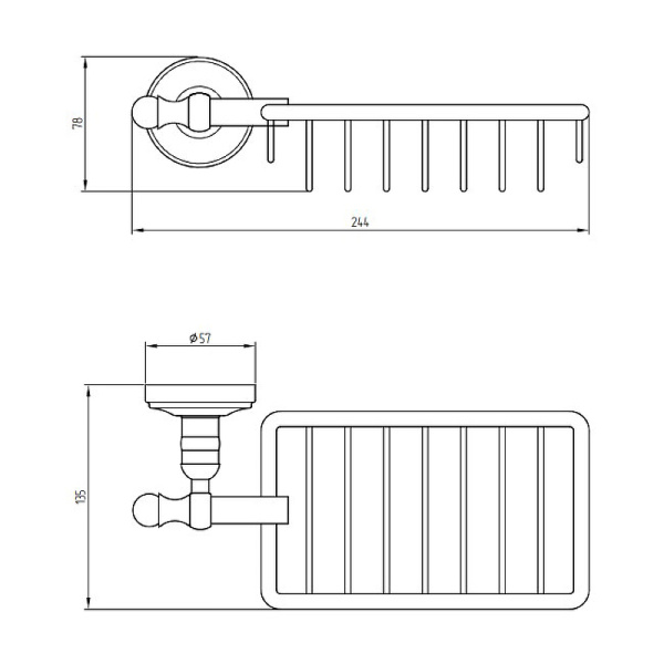 Полка корзина Migliore Mirella 17186 цвет бронза