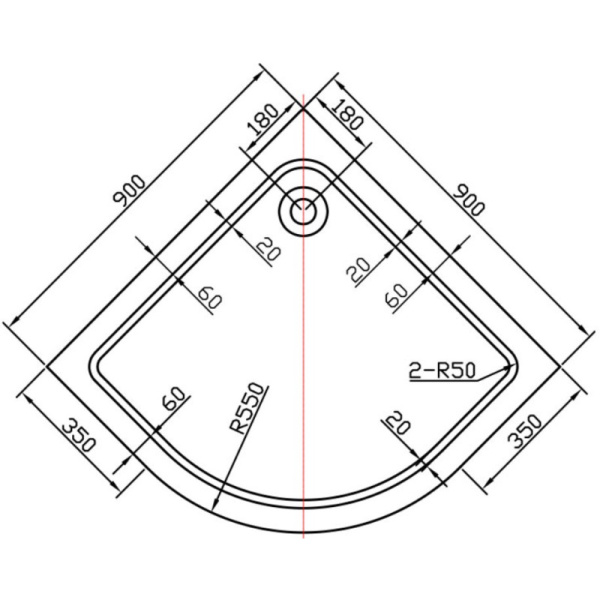 душевой поддон 90×90 см vincea vst-2aq-9090