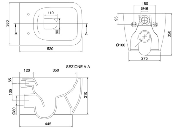 унитаз подвесной scarabeo teorema 2.0 5126/tw безободковый, смыв twist, без сиденья, цвет белый