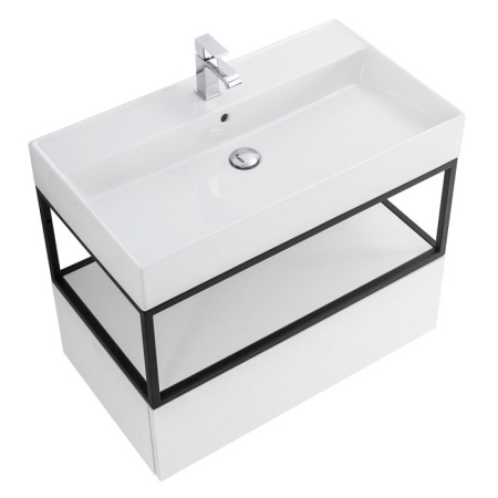 полка для консоли под раковину cezares cadro 80 cadro-80-mens-bianco белая матовая
