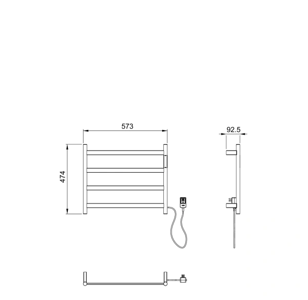 полотенцесушитель электрический wonzon & woghand essen, темный графит (ww-a404-gm)