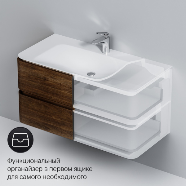тумба под раковину am.pm sensation 100 m30fhx1002nf, орех