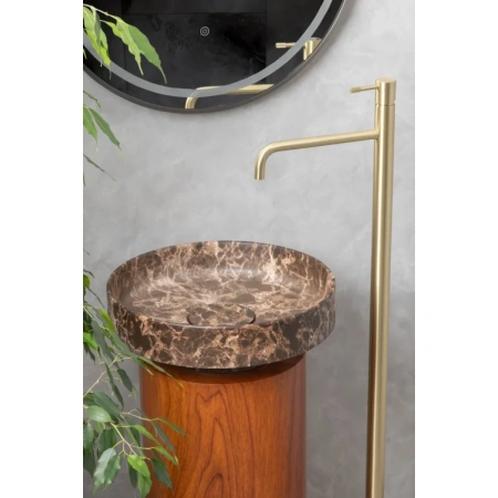 смеситель напольный для раковины boheme uno 107-mg золотой матовый