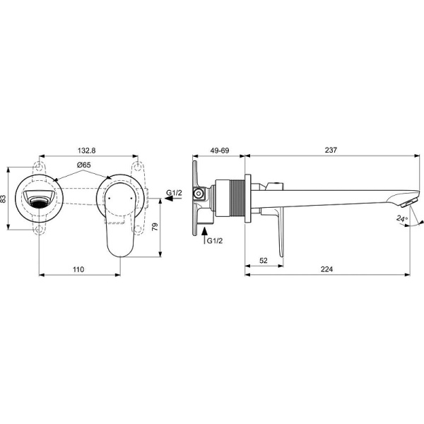 смеситель для раковины ideal standard cerafine o bd133xg