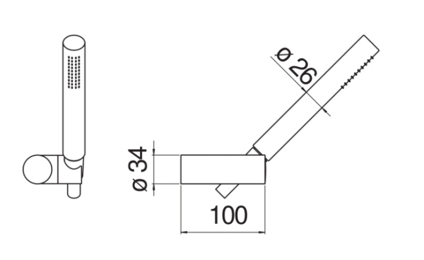 душевая лейка nobili rubinetterie ad146/26wm со шлангом, polar white