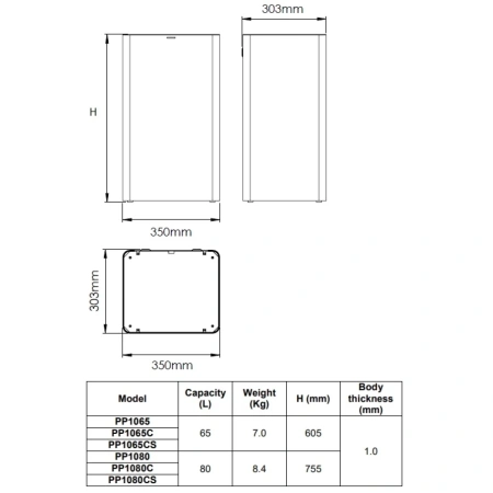 контейнер для отходов 80л mediclinics pp1080