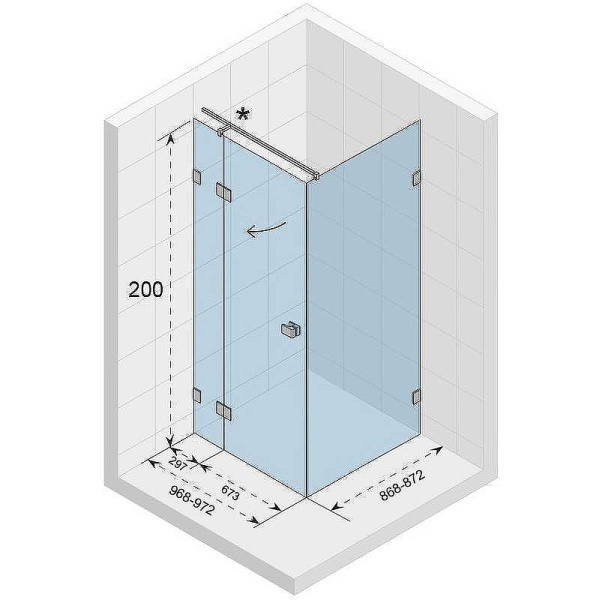 душевой уголок riho sz scandic nxt x203 97х87 p g001060120 (gx00073c2) профиль хром, стекло прозрачное
