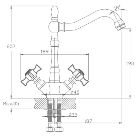 смеситель для кухни haiba hb4324 цвет хром