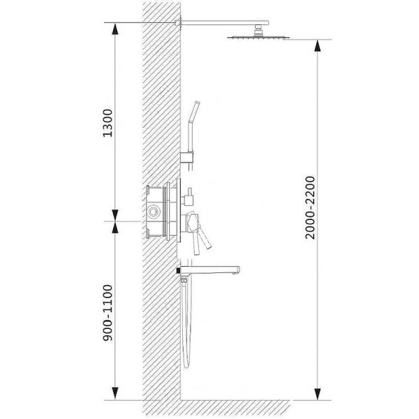 душевая система haiba hb81088-3 цвет хром