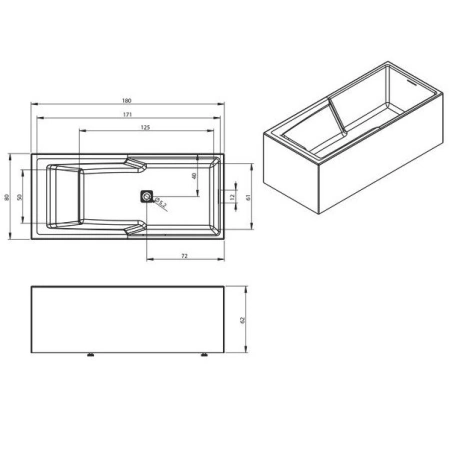 акриловая ванна riho still shower elite 180x80 l b103010005 (bd1800500000000) без гидромассажа