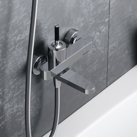 смеситель для ванны damixa arc 291000000 хром черный