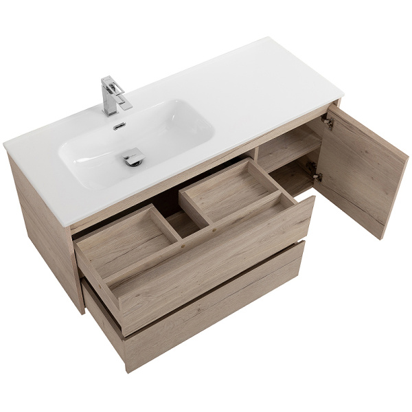тумба под раковину belbagno kraft 100 l kraft-1000-2c-1a-so-rgb-l подвесная rovere galifax bianco