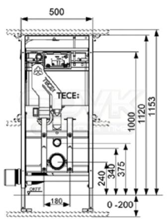 система инсталляции для унитазов tece lux tecelux 9600400 с системой удаления запахов