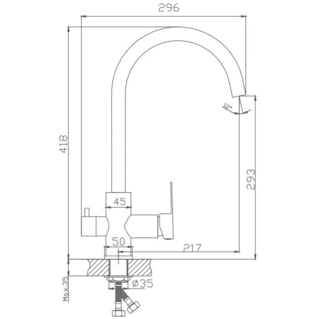смеситель для кухни haiba hb76801 цвет нержавеющая сталь