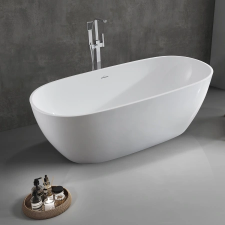 акриловая ванна abber ab9263-1.8 180x81,5 см, отдельностоящая, белый