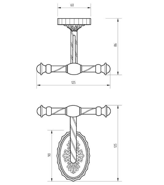 Двойной крючок Migliore Edera 16942 цвет золото