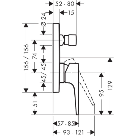 смеситель для ванны hansgrohe metropol 32545140