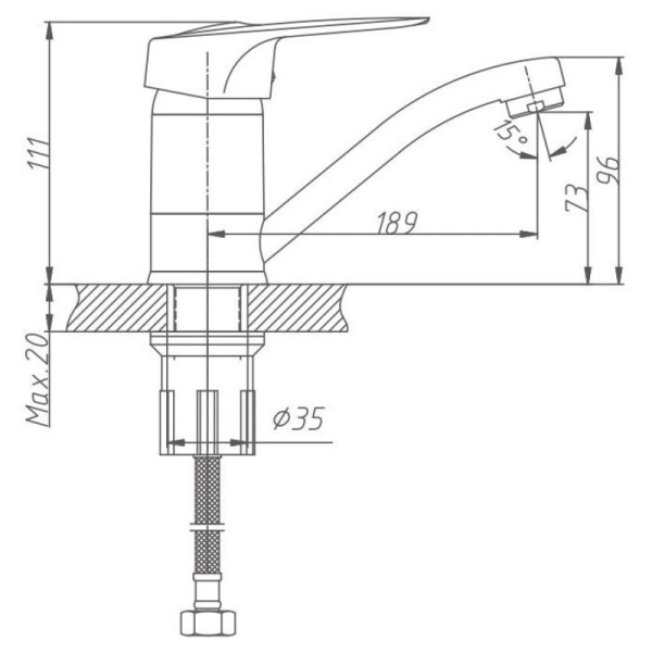 смеситель для кухни haiba hb4504-2 цвет хром