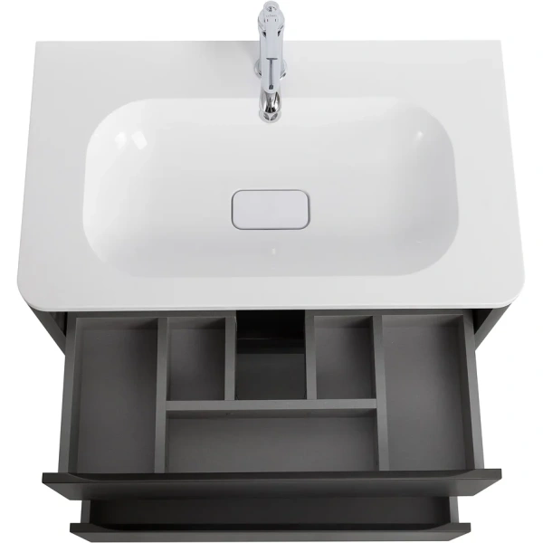 тумба под раковину cezares relax relax-800-2c-so-gm 79,6 см, подвесная, оружейная сталь матовый