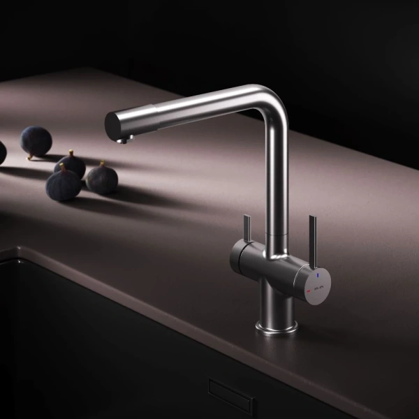 смеситель для кухни am.pm func f8f05711 coolstart, с подключением к фильтру, сатин