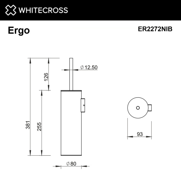 Ёршик для унитаза Whitecross Ergo ER2272NIB настенный, брашированный никель