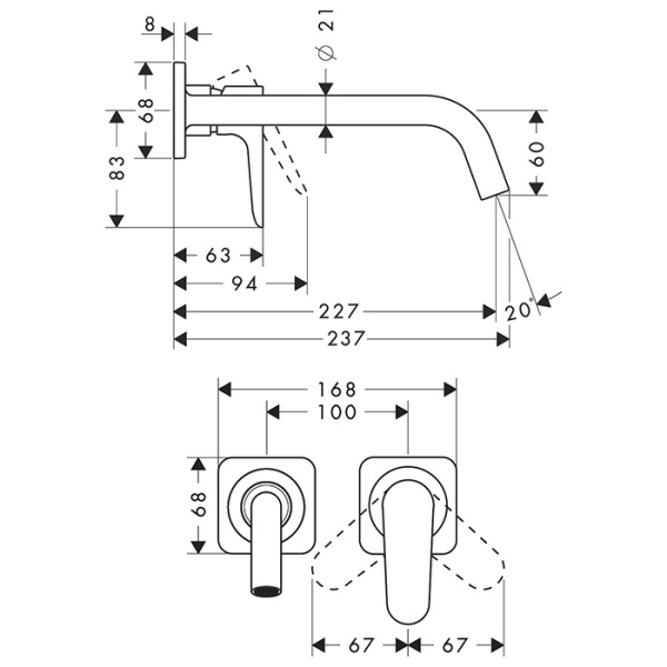 смеситель для раковины с выпуском axor citterio m 34116000