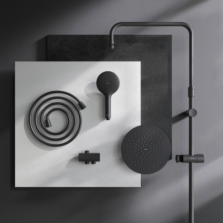 душевая система am.pm like f0780022 черная матовая