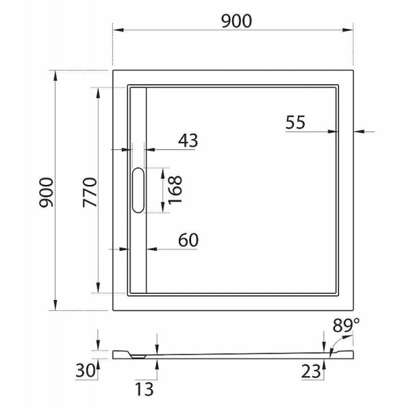 душевой поддон из искусственного камня cezares tray as 90x90 tray-as-a-90-30-nero черный матовый
