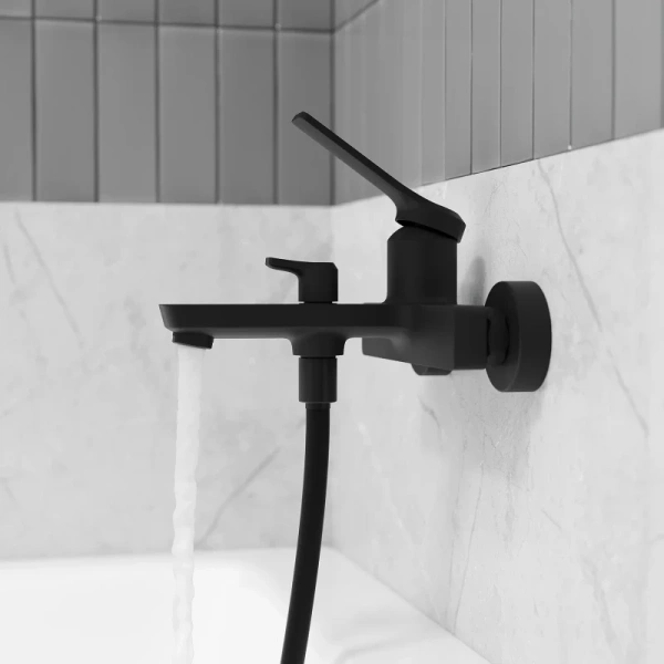 смеситель для ванны с душем iddis parker parbl02i02wa черный матовый