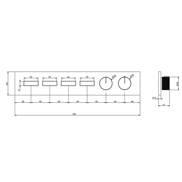 смеситель для душа gessi hi-fi 63016#299, с термостатом, цвет: black xl
